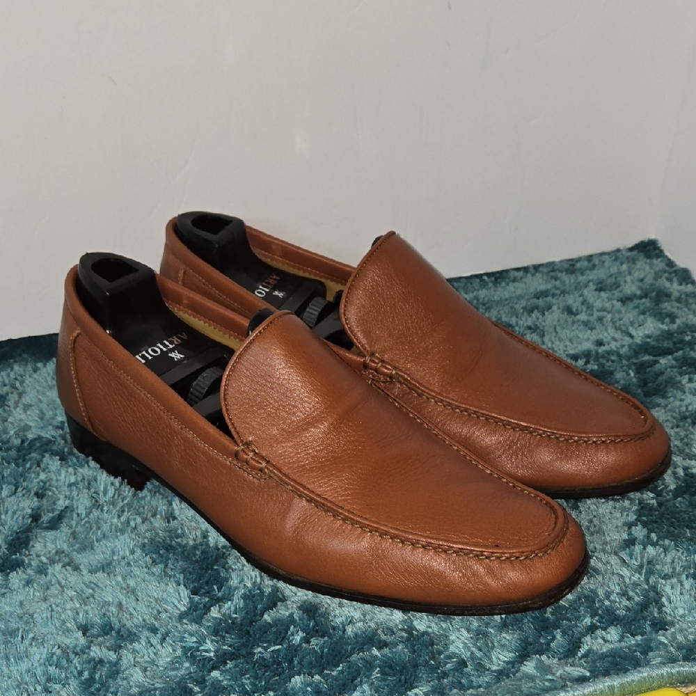 Artioli Star Hand Made Brown Kid Leather Loafers Mens Size 10.5D Italy C E 580